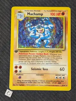 Machamp 8/102 - 1st Edition Base Set Holo Rare Pokemon TCG MP - Image 1