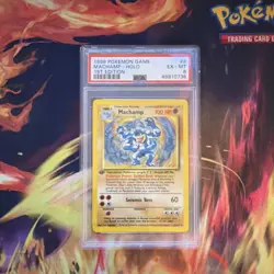 Pokemon TCG Machamp 8/102 Base Set 1st Edition Holo Rare PSA 6 English 100 HP - Image 1