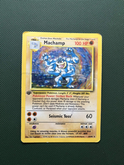 Pokemon TCG Machamp 8/102 1st Edition Rare Holo Rare Base Set HP Condition #3 - Image 1