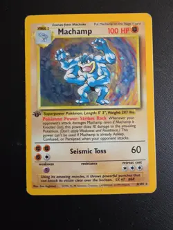 Pokemon TCG Machamp Holo 1st Edition Base Set #8/102 Holo Rare LP - Image 1