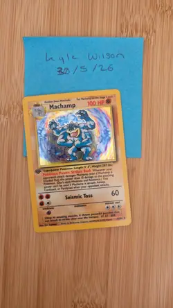 Pokemon TCG Machamp Holo 1st Edition Base Set #8/102 Holo Rare NM/LP - Image 1