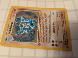 Pokemon TCG Machamp Holo 1st Edition Base Set #8/102 Holo Rare ✨🌀SWIRL🌀✨ - Image 2