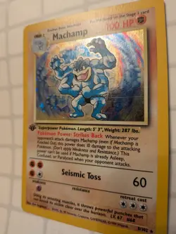 Pokemon TCG Machamp Holo 1st Edition Base Set #8/102 Holo Rare ✨🌀SWIRL🌀✨ - Image 4