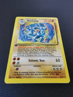 Machamp 8/102 Base Set 1st Edition Holo Rare Pokemon TCG - Heavily played - Image 2
