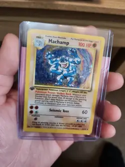 Pokemon TCG Machamp Holo Rare Card Base Set 8/102 1st Edition - Image 1