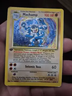 Pokemon TCG Machamp Holo Rare Card Base Set 8/102 1st Edition - Image 2