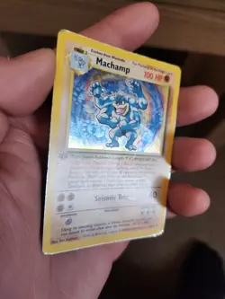 Pokemon TCG Machamp Holo Rare Card Base Set 8/102 1st Edition - Image 3