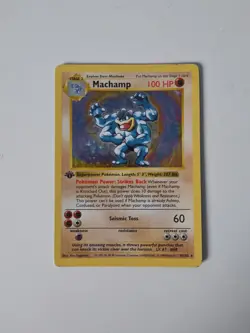 Pokemon TCG Machamp Holo 1st Edition Base Set #8/102 Holo Rare MP Condition - Image 2