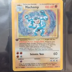 Pokemon TCG Machamp Base Set 8/102 Holo 1st Edition Holo Rare HP - Image 1