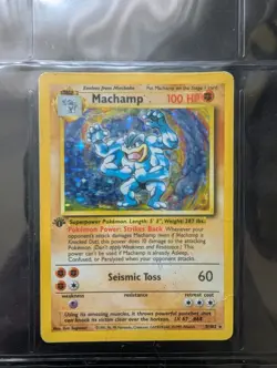 Pokemon TCG Machamp Base Set 8/102 Holo 1st Edition Holo Rare - Image 1