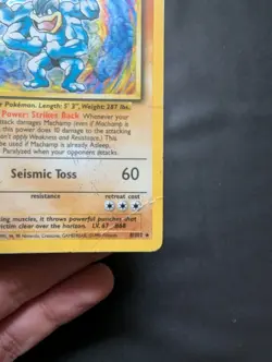 Pokemon TCG Machamp Base Set 8/102 Holo 1st Edition Holo Rare - HP - Image 3