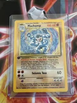 Pokemon TCG Machamp Holo 1st Edition Base Set #8/102 Holo Rare - Image 1