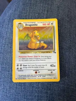Pokemon TCG Dragonite Fossil 4/62 Holo 1999-2000 Wizards Base Set Copyright Holo - Image 1