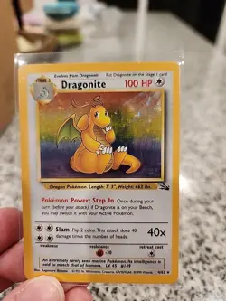 Pokemon TCG Dragonite Fossil 4/62 Holo 1999-2000 Wizards Base Set Copyright Holo - Image 1