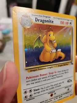 Pokemon TCG Dragonite Fossil 4/62 Holo 1999-2000 Wizards Base Set Copyright Holo - Image 3