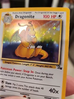 Pokemon TCG Dragonite Fossil 4/62 Holo 1999-2000 Wizards Base Set Copyright Holo - Image 4
