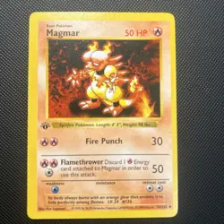 Magmar 1st Edition Shadowless Base Set Pokemon Card Vintage E-NM - Image 1