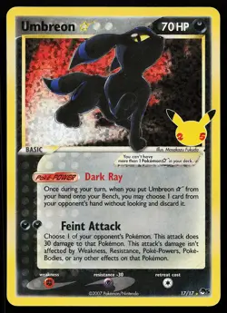 Umbreon Gold Star 17/17 Celebrations Classic Collection Pokemon Card - Image 1