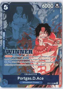 One Piece Winner Card Portgas.D.Ace OP07-053 R - Image 1