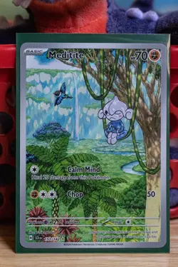 Meditite 153/142 Illustration Rare Sv07: Stellar Crown Pokemon Card NM - Image 2