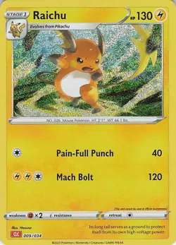 Raichu Holo Classic Collection Trading Card Game Classic 009/034 NM - Image 1