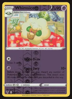 SWSH04: Vivid Voltage Whimsicott #076/185 Reverse Holo Pokemon Card - Image 1