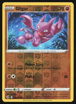 SWSH08: Fusion Strike Gligar #140/264 Reverse Holo Pokemon Card - Image 1