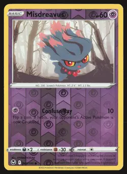 SWSH12: Silver Tempest Misdreavus #063/195 Reverse Holo Pokemon Card - Image 1