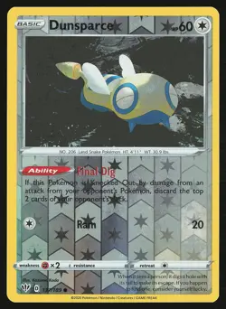 SWSH03: Darkness Ablaze Dunsparce #137/189 Reverse Holo Pokemon Card - Image 1