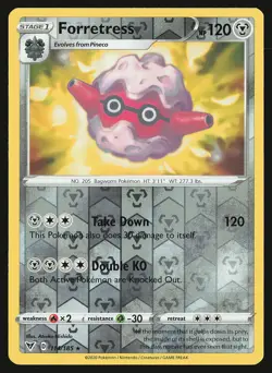 SWSH04: Vivid Voltage Forretress #114/185 Reverse Holo Pokemon Card - Image 1