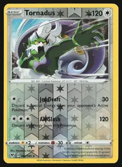 SWSH04: Vivid Voltage Tornadus #142/185 Reverse Holo Pokemon Card - Image 1
