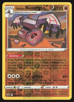 SWSH06: Chilling Reign Galarian Runerigus #083/198 Reverse Holo Pokemon Card - Image 1