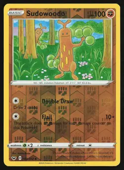 SWSH01: Sword & Shield Base Set Sudowoodo #100/202 Reverse Holo Pokemon Card - Image 1