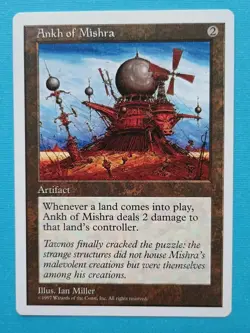 Magic the Gathering MTG Fifth (5th) ANKH OF MISHRA VLP/EX R 1997 Nice! - Image 1