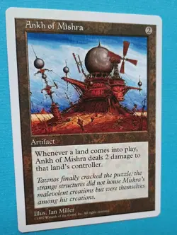 Magic the Gathering MTG Fifth (5th) ANKH OF MISHRA VLP/EX R 1997 Nice! - Image 2