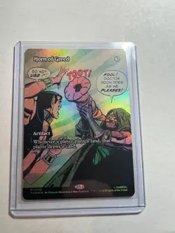 MtG Marvel Super Heroes Borderless Foil Horn Of Greed - Image 1