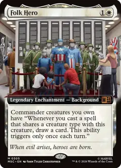 Folk Hero Extended Art Marvel Super Heroes NM MTG - Image 1