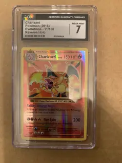 2016 Pokemon Evolutions #11 Charizard Reverse HOLO CGC 7 - Image 1