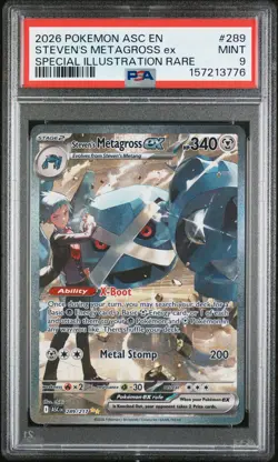 2026 POKEMON ASC EN-ASCENDED HEROES #289 STEVEN'S METAGROSS EX PSA 9 - Image 1