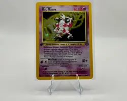 Pokemon TCG Mr. Mime Jungle Holo Card 6/64 1st Edition Holo - LP - Image 1