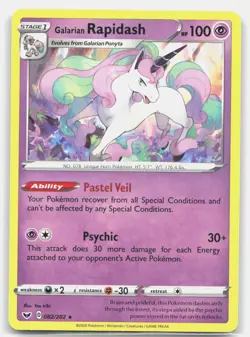 Galarian Rapidash 082/202 Rare Normal SWSH01: Sword & Shield Base Set Pokemon LP - Image 1