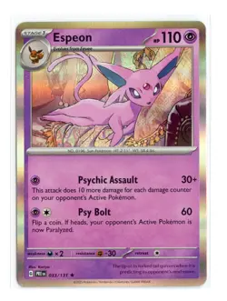 Espeon 033/131 Rare Holo SV: Prismatic Evolutions Pokemon NM - Image 1