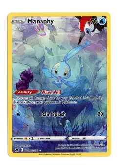 Manaphy GG06/GG70 Ultra Rare Holo Crown Zenith: Galarian Gallery Pokemon NM - Image 1