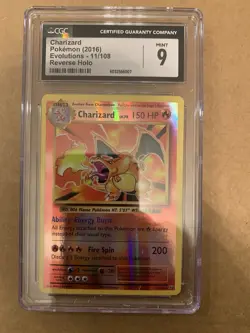 Pokemon Evolutions 11/108 Charizard 2016 Reverse Holo Rare CGC 9 MINT - Image 2