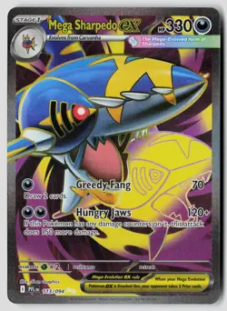 Mega Sharpedo ex 113/094 Ultra Rare Phantasmal Flames Pokemon Near Mint - Image 1
