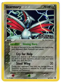 Pokemon TCG Skarmory 55/113 Ex Delta Species Stamped Reverse Holo VLP - Image 1