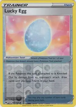 Lucky Egg 167/202 Sword & Shield Reverse Holo Light Play Pokemon DNA GAMES - Image 1