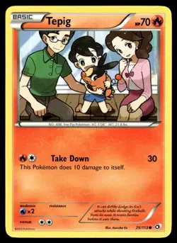 Tepig 25/113 Common Legendary Treasures Pokemon Lightly Played - Image 1