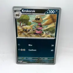 Krokorok 065/094 Common Phantasmal Flames Pokemon Reverse Holo Near Mint - Image 1