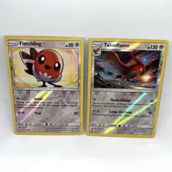 Fletchling 109/145 & Talonflame 111/145 SM Guardians Rising Reverse Holo Pokemon - Image 1